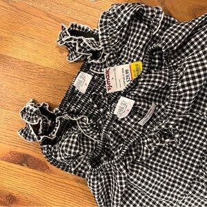 NWT Black and White Gingham Shirt & Skirt Set
